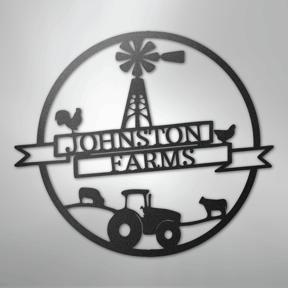 Farm Banner Monogram - Steel Sign – Steel Sign Designs
