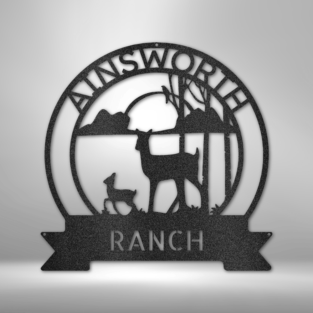 Ranch Sun Set Monogram - Steel sign – Steel Sign Designs